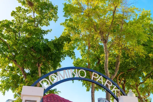 Domino Park Miami Calle Ocho Znak — Zdjęcie stockowe