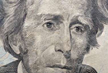 ABD Para Birimi 20 Dolarlık Bill Andrew Jackson imaj yığını
