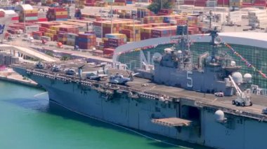 Filo Haftası Miami USS Bataan hava stoku videosu 2024
