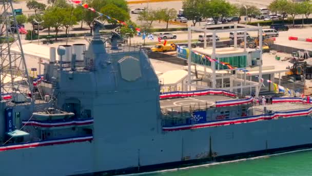 Uscg Normandy Coast Guard Ship Port Miami Fleet Week 2024 — Wideo stockowe