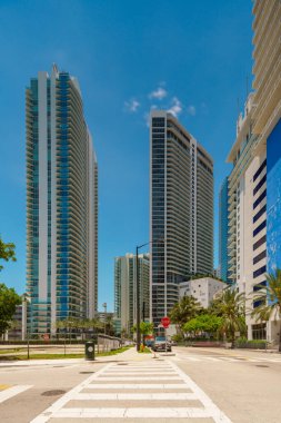 Brickell 'deki gökdelenler. Miami, Florida, ABD Sahnesi 2024