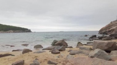 Sand Beach Acadia Ulusal Parkı, Maine, ABD. Yaz mevsimi 2024
