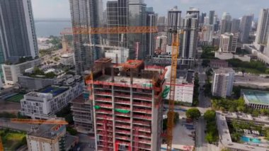 Miami, FL, USA - July 4, 2024: E11EVEN tower under construction Miami 2024