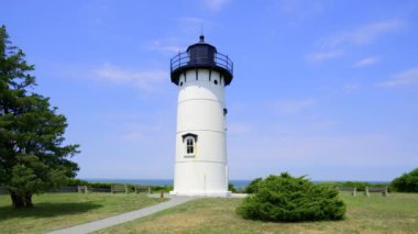 Marthas Vineyard East Chop Deniz Feneri. 4k 30p stok video b rulo görüntü HDR