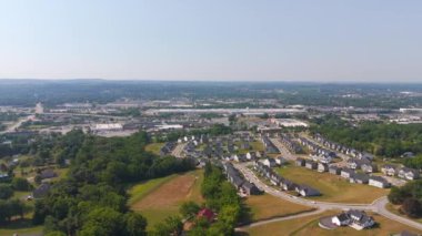 York Pennsylvania yerleşim ve sanayi bölgeleri. Hava aracı görüntüleri.