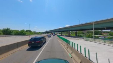 Newark, NJ USA - 15 Temmuz 2024: B dönüşü Güney cephesi I95 New Jersey otoyolu