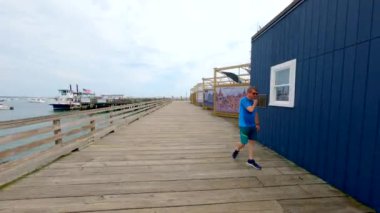 Plymouth, MA, USA - 15 Temmuz 2024 Frazier State Pier Plymouth Massachusetts 2024
