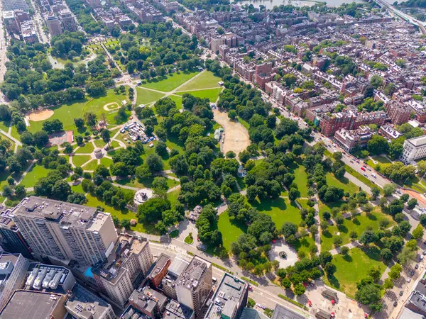 stock image Beautiful print photo Boston Common Park Summer scene 2024