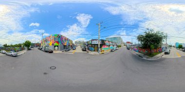 Miami, FL, ABD - 25 Ağustos 2024: Streetview Wynwood Miami 360