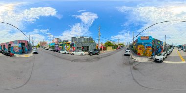 Miami, FL, ABD - 25 Ağustos 2024: Sokaklardaki resimler Miami Wynwood