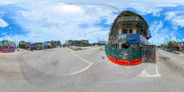 Miami, FL, ABD - 25 Ağustos 2024: Wynwood Miami İnşaat Altında Göçebe Konutları