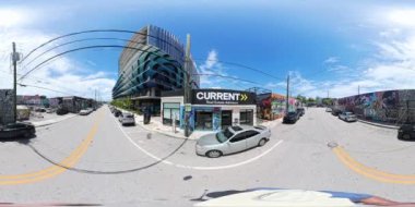 Wynwood 'daki sanat duvarları Miami 8k 360 eşköşeli video