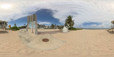 Fort Lauderdale, FL, ABD - 5 Eylül 2024: Fort Lauderdale Sahnesi Yaz 2024, eşdörtgen 360 vr fotoğraf