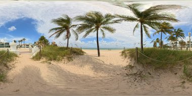 360 VR fotoğraf Fort Lauderdale Beach Florida, ABD. küresel eşkenar dörtgen stok resmi