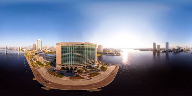 Jacksonville, FL, ABD - 27 Ekim 2024: Aerial 360 Hyatt Regency Hotel