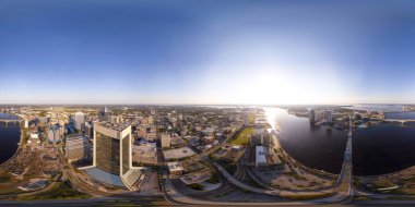 Şehir merkezinde sabahleyin Jacksonville Florida stok fotoğrafı 2024 360 eşdörtgen.