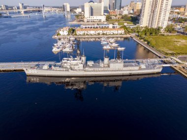 Jacksonville, FL, ABD - 27 Ekim 2024: USS Orleck Donanma Müzesi Jacksonville FL