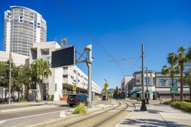 Tampa, FL, ABD - 24 Ekim 2024: Port Tampa Bay Channelside Yolu 2024