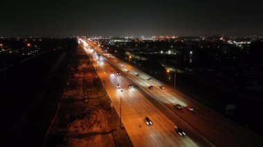 Florida Güzergahı Davie Broward İlçesi Gece Hava Videosu