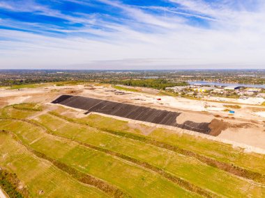 Aerial stock photo Monarch Hill landfill Pompano Beach Florida 2025 clipart