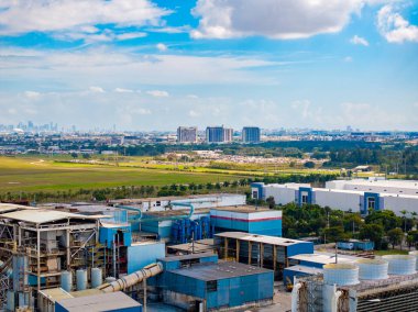 Miami ve Doral manzaralı hava fotoğrafı yakma fırını.