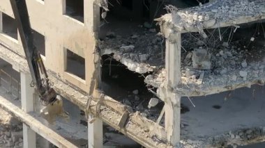 Bina yıkımının hava denetimi 4k 24 p stok videosu