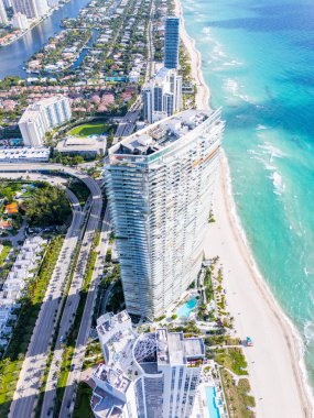 Sunny Isles Beach, FL, USA - June 17, 2025: Aerial photo Residences by Armani Casa Sunny Isles Beach Florida