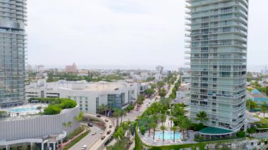 Miami Beach, FL, ABD - 12 Temmuz 2025: 6k Miami Beach hava klibi