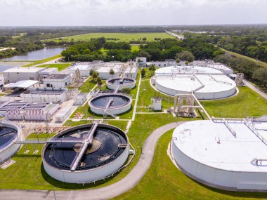 Hava fotoğrafı Wellington Su arıtma tesisi