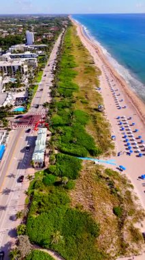 Delray Beach Florida 'daki dikey drone görüntüleri.
