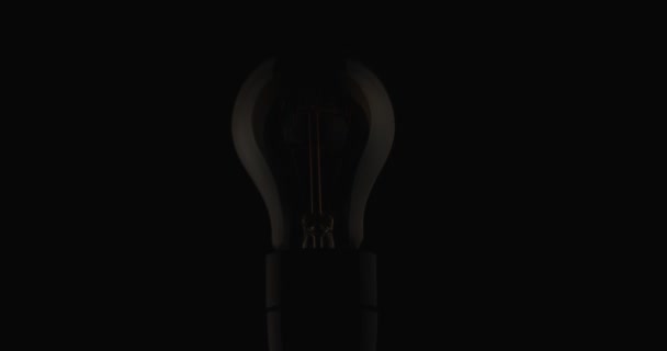 Project Video Light Bulb Slightly Turning Saving Electric Energy Because — Vídeos de Stock