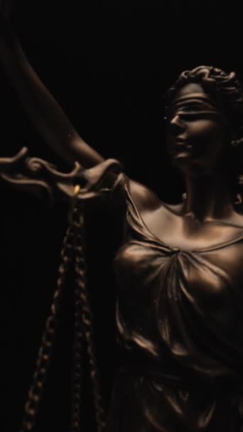 Concept Equality Illustrated Scale Right Wrong Being Held Justitia Goddess — Stock Video