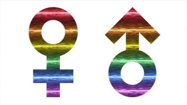 LGBT man woman sign icon rainbow abstract lesbian, gay, bisexual, and transgender flag