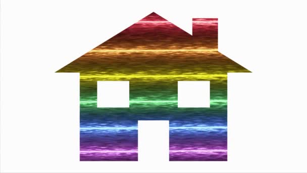 Лгбт Икона Дома Радуга Абстрактный Лесбиянка Гей Бисексуал Трансгендерный Флаг — стоковое видео