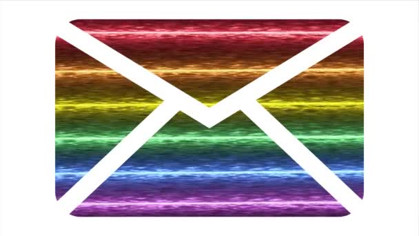 Lgbt Mail Icon Rainbow Abstract Lesbian Gay Bisexual Transgender Flag — Stok video