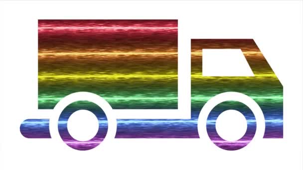 Lgbt Truck Icon Rainbow Abstract Lesbian Gay Bisexual Transgender Flag — Stock video