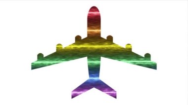 LGBT airplane icon rainbow abstract lesbian, gay, bisexual, and transgender flag