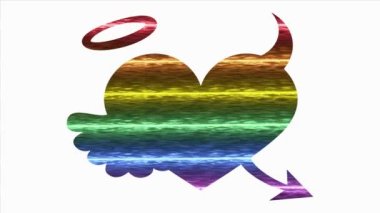 LGBT dark heart icon rainbow abstract lesbian, gay, bisexual, and transgender flag