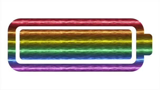 Lgbtのバッテリーアイコン虹抽象的なレズビアン バイセクシャル トランスジェンダーの旗 — ストック動画