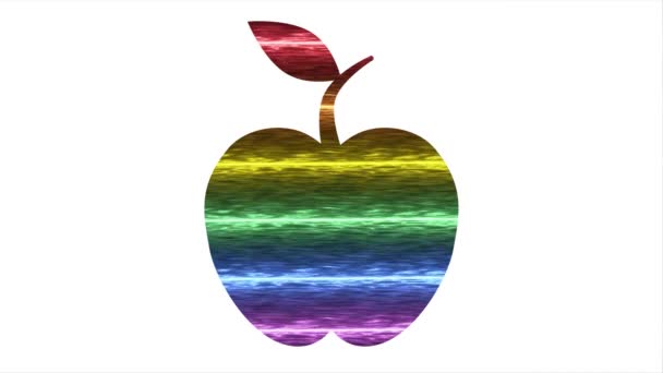 Lgbt Apple Icon Rainbow Abstract Lesbian Gay Bisexual Transgender Flag — Vídeos de Stock