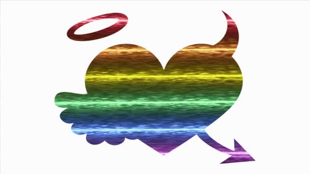 Lgbt Dark Heart Icon Rainbow Abstract Lesbian Gay Bisexual Transgender — Stockvideo