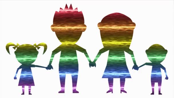 Lgbt Doll Happy Family Icon Rainbow Abstract Lesbian Gay Bisexual — Stockvideo