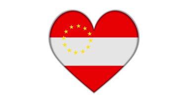 Heart shaped European Union and Austria flag