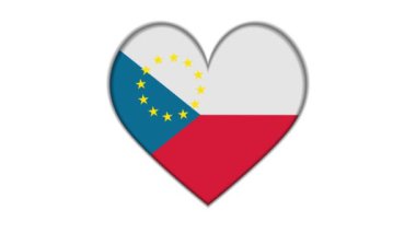 Heart shaped European Union and Czech flag