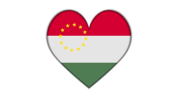 Heart Shaped European Union Hungary Flag — Stok video