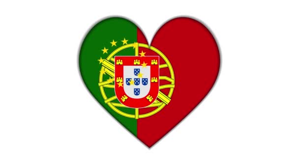 Heart Shaped European Union Portugal Flag — Stok video