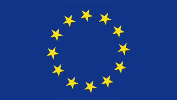Flag European Union Romania — стоковое видео