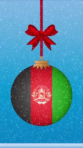 아프가니스탄의 깃발과 크리스마스 떨어지는 — 비디오