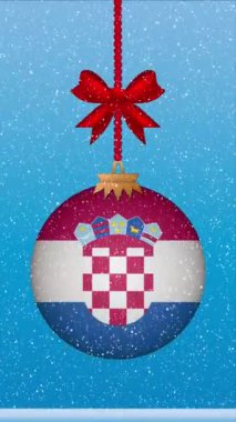 Hırvatistan bayrağıyla Noel balosuna kar yağıyor