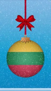Litvanya bayrağıyla Noel balosuna kar yağıyor